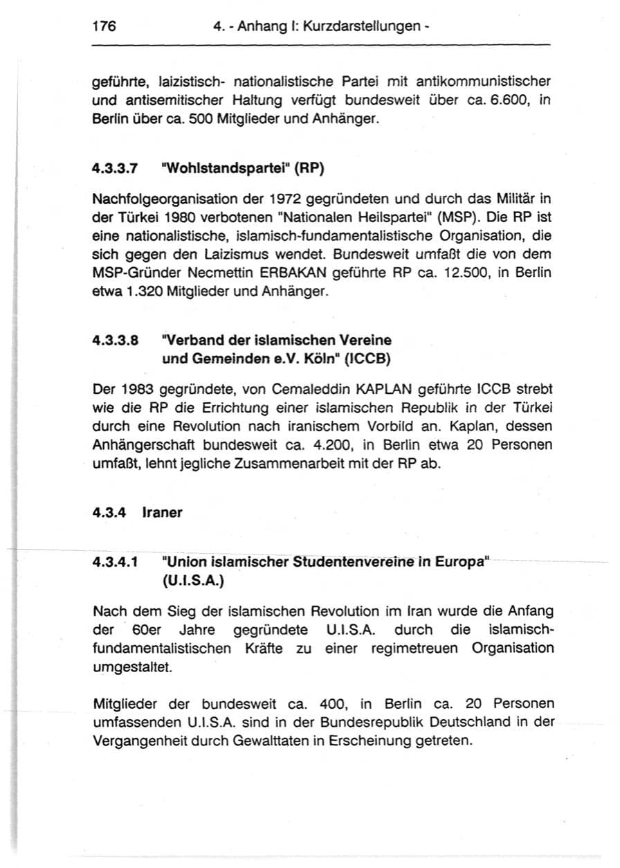 Seite 178 des Verfassungsschutzbericht 1990 Berlin
