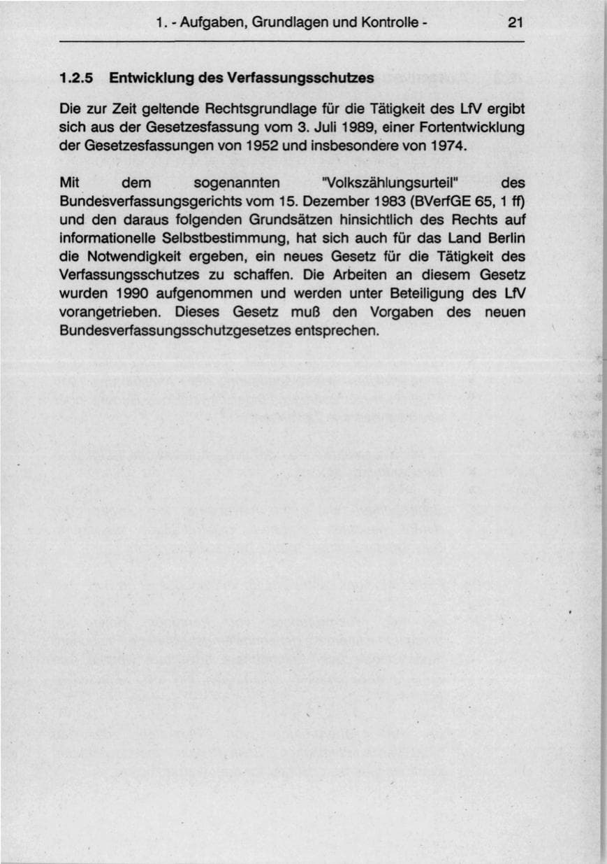 Seite 23 des Verfassungsschutzbericht 1990 Berlin