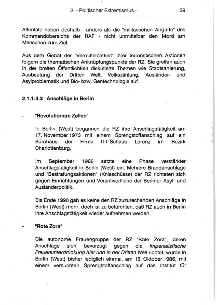 Seite 41 des Verfassungsschutzbericht 1990 Berlin