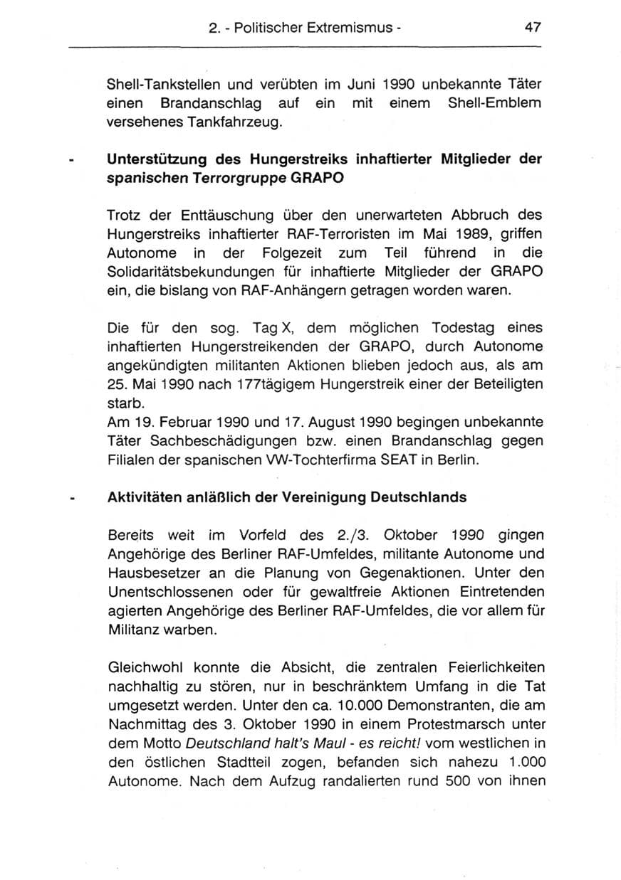 Seite 49 des Verfassungsschutzbericht 1990 Berlin