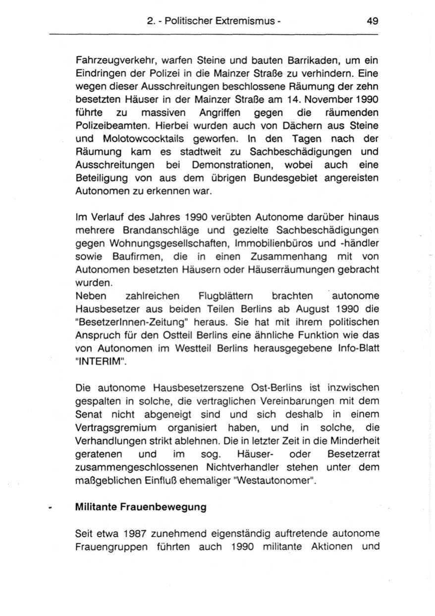 Seite 51 des Verfassungsschutzbericht 1990 Berlin