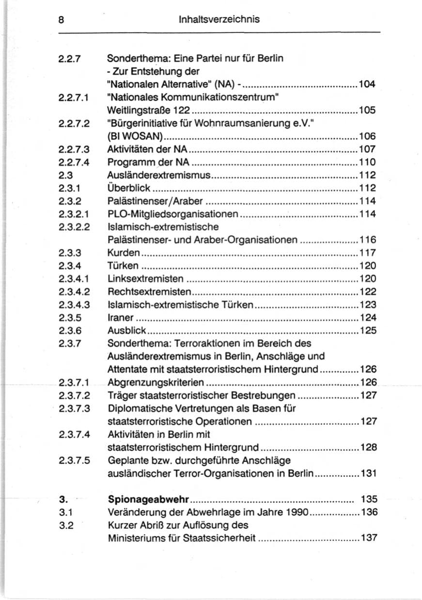 Seite 10 des Verfassungsschutzbericht 1990 Berlin