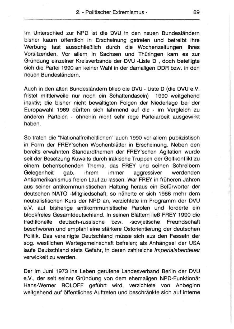 Seite 91 des Verfassungsschutzbericht 1990 Berlin