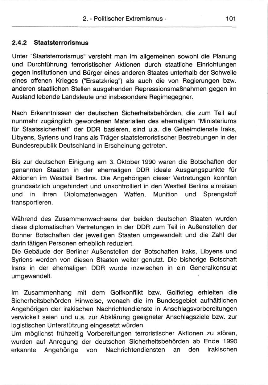 Seite 103 des Verfassungsschutzbericht 1991 Berlin