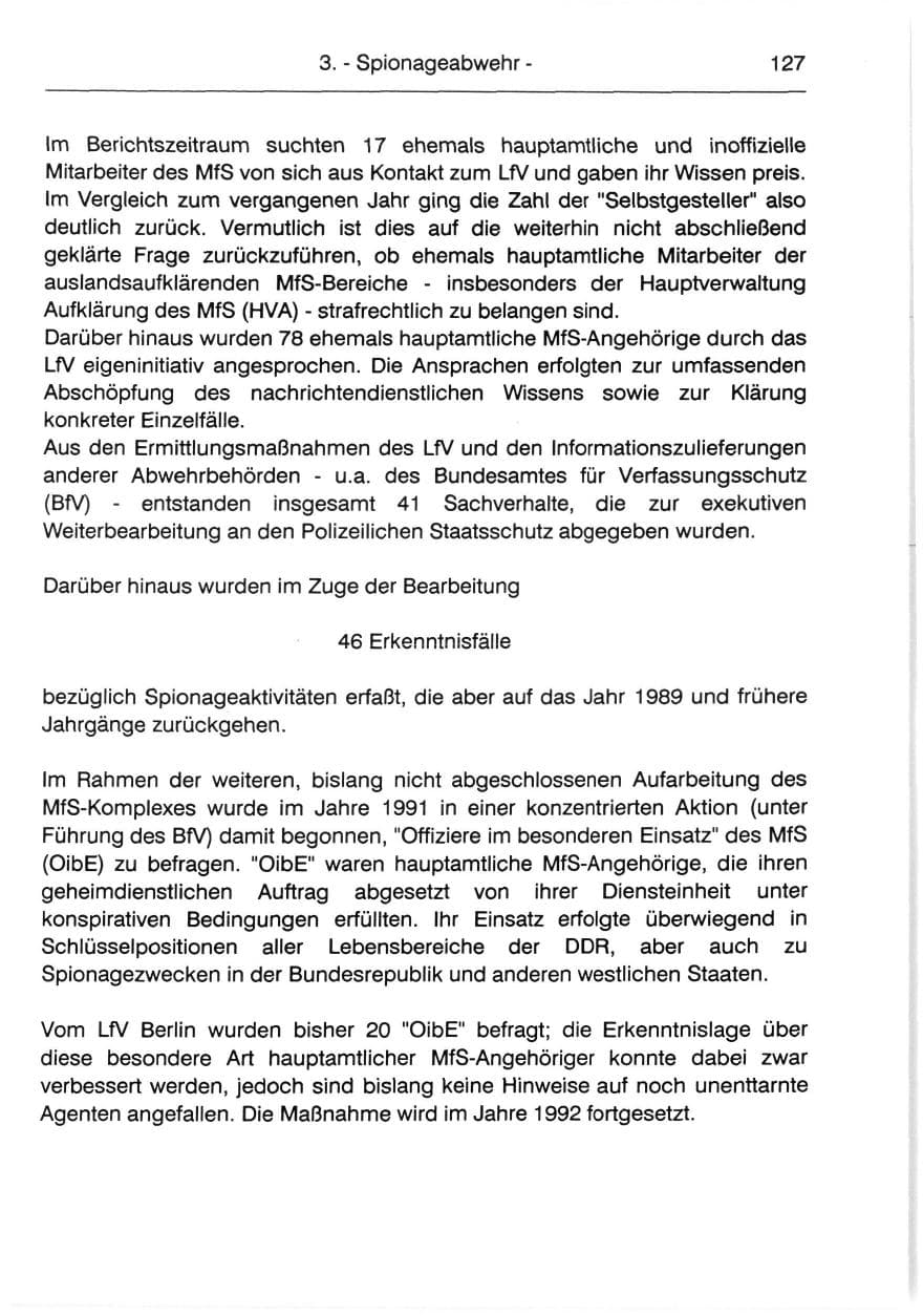Seite 129 des Verfassungsschutzbericht 1991 Berlin