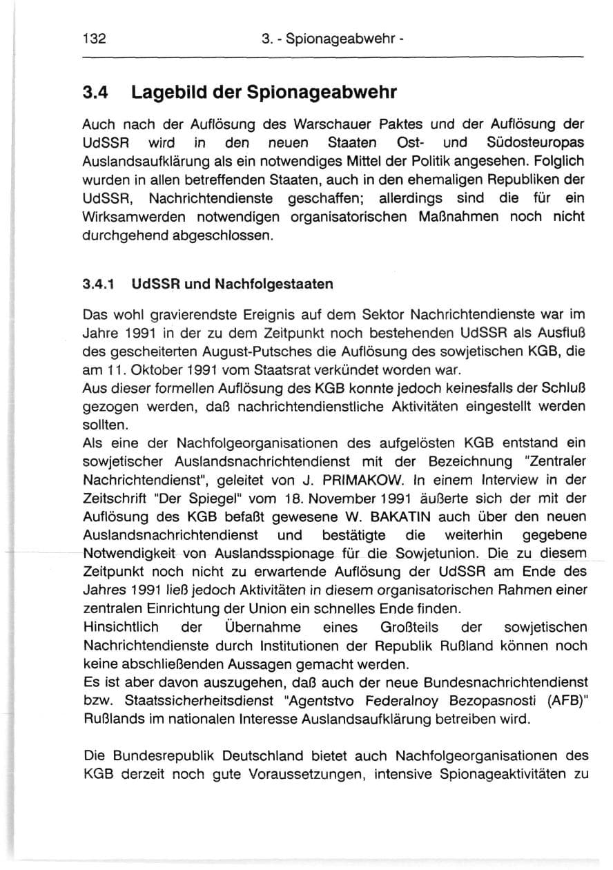 Seite 134 des Verfassungsschutzbericht 1991 Berlin