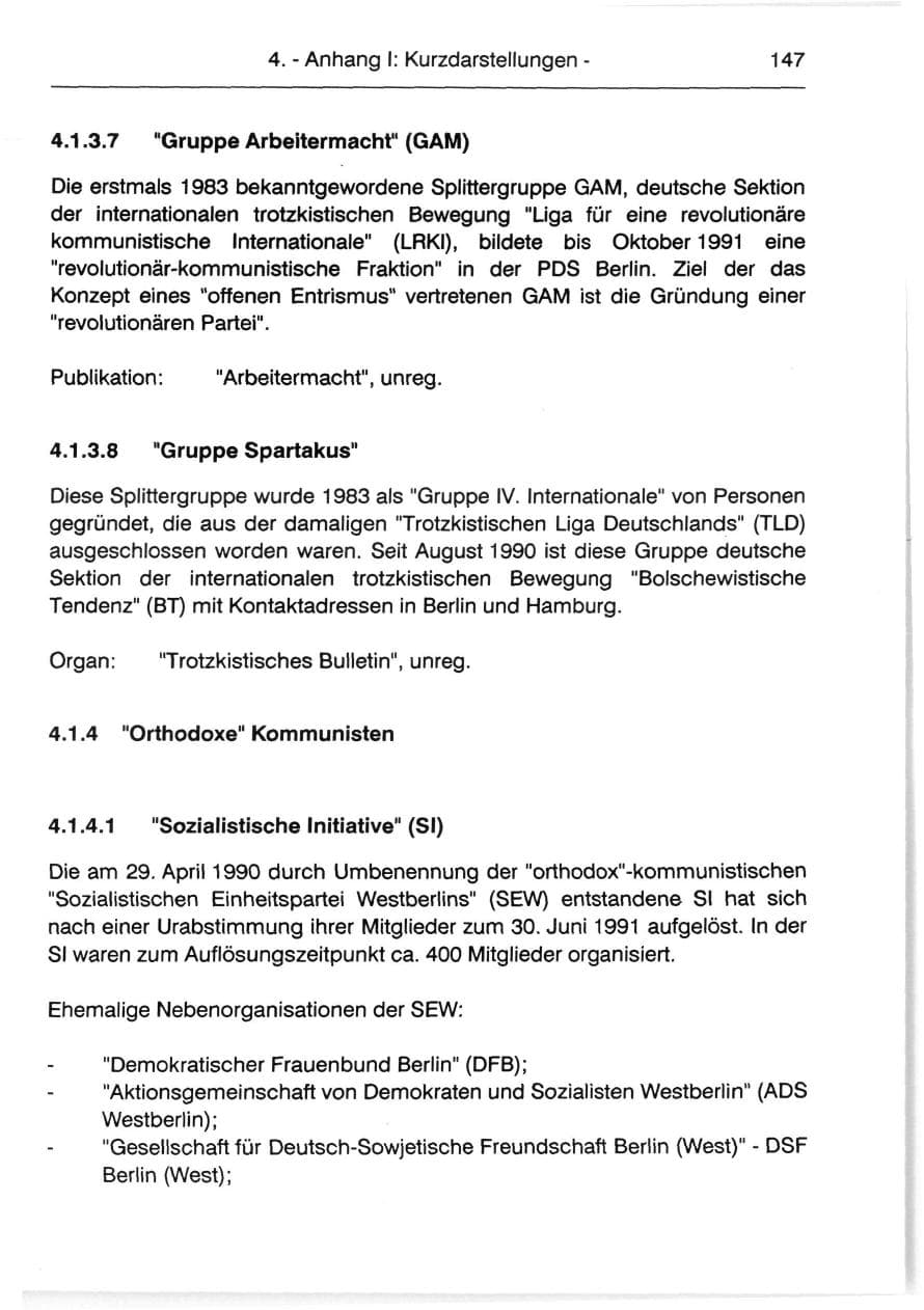 Seite 149 des Verfassungsschutzbericht 1991 Berlin