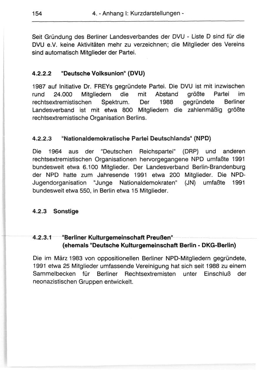 Seite 156 des Verfassungsschutzbericht 1991 Berlin