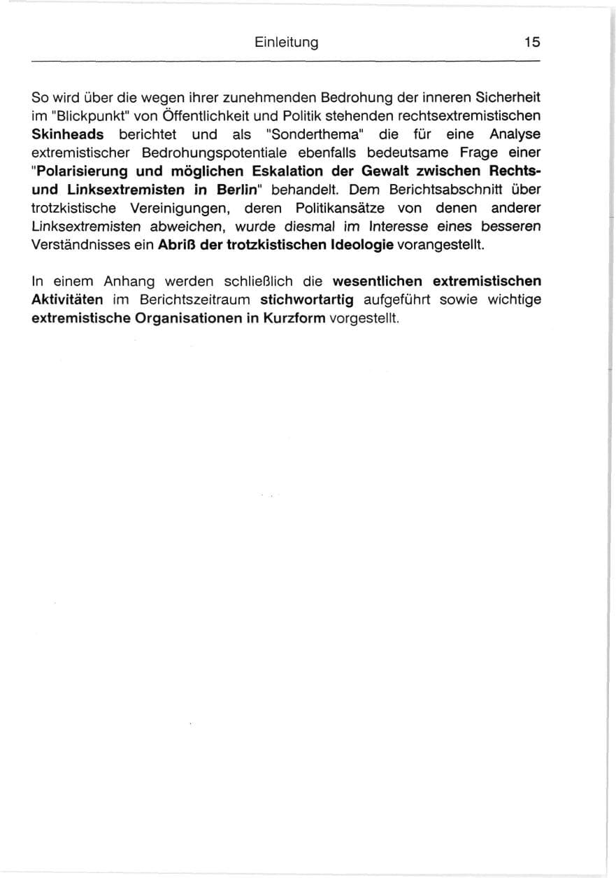 Seite 17 des Verfassungsschutzbericht 1991 Berlin