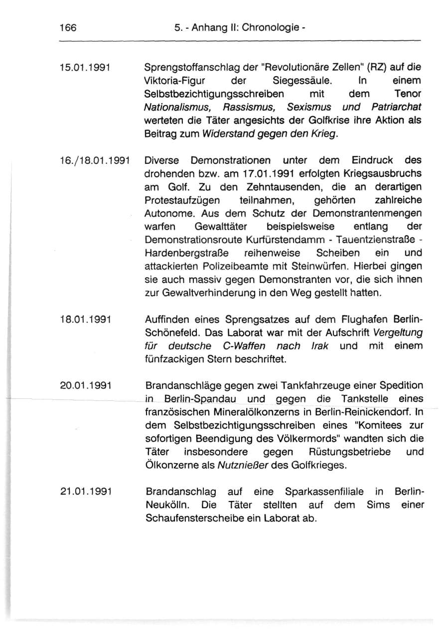 Seite 168 des Verfassungsschutzbericht 1991 Berlin