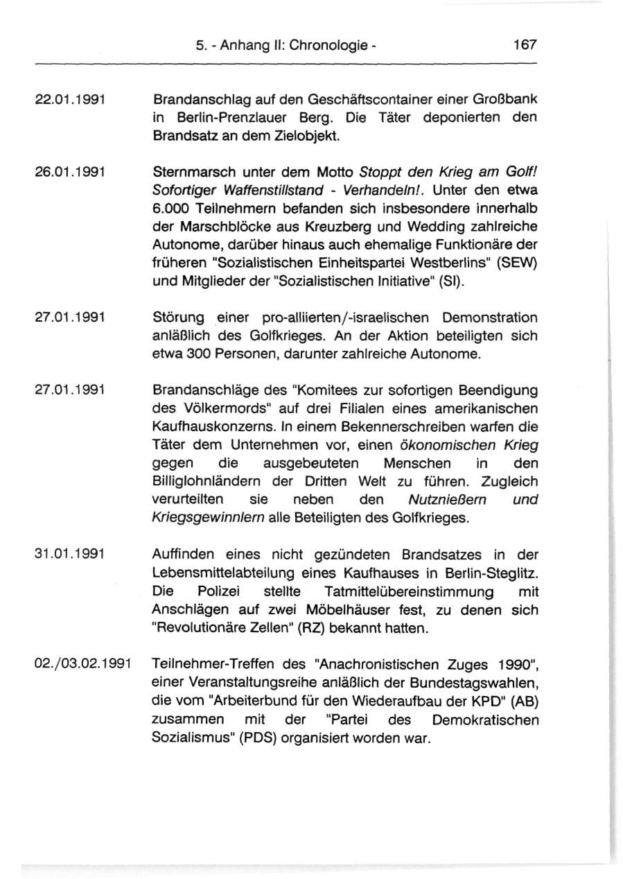Seite 169 des Verfassungsschutzbericht 1991 Berlin