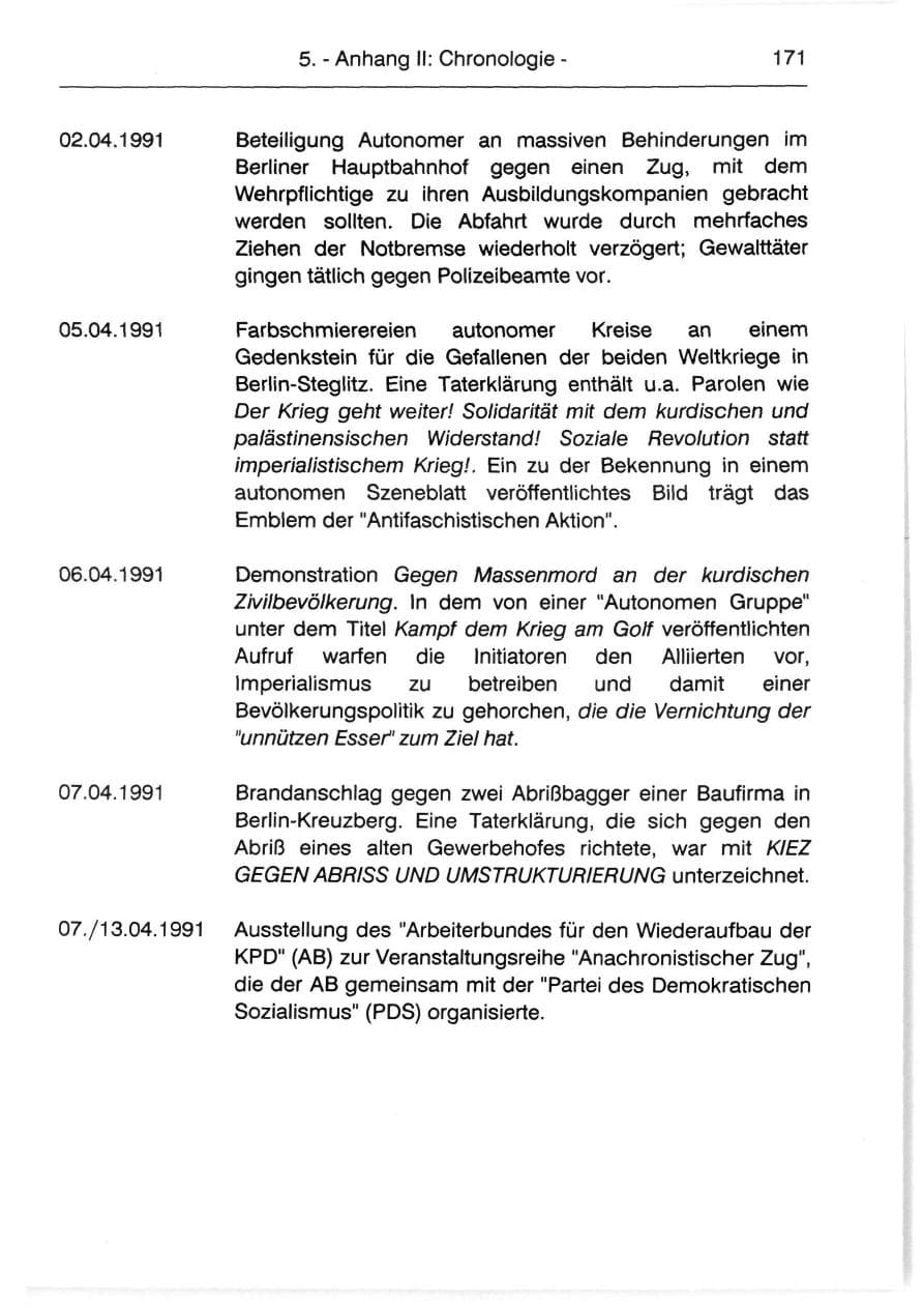 Seite 173 des Verfassungsschutzbericht 1991 Berlin