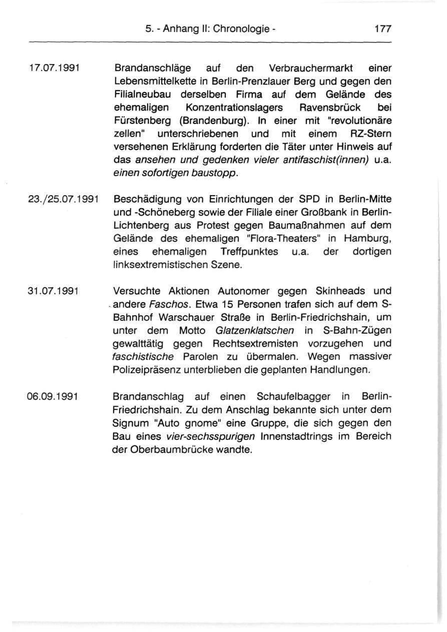 Seite 179 des Verfassungsschutzbericht 1991 Berlin