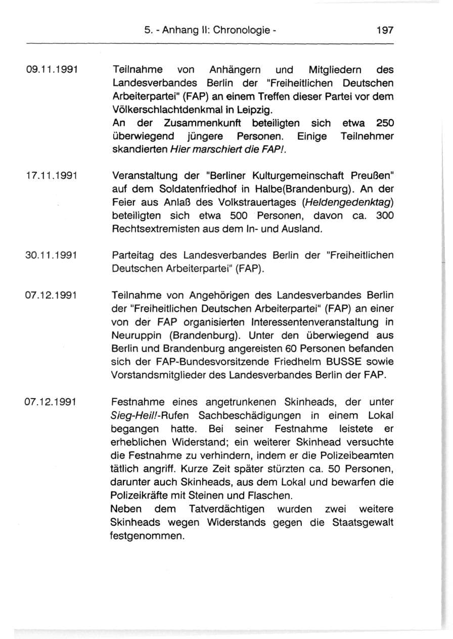 Seite 199 des Verfassungsschutzbericht 1991 Berlin