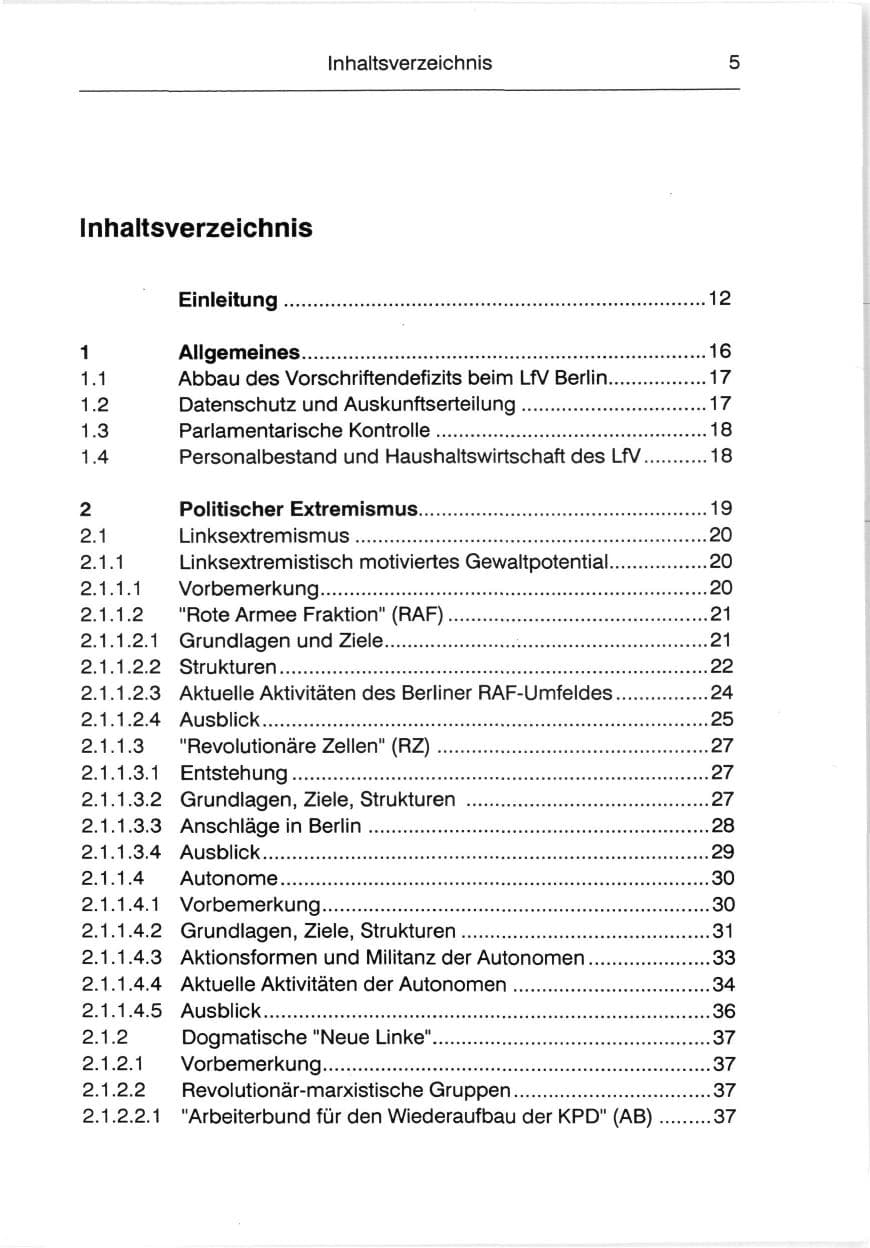 Seite 7 des Verfassungsschutzbericht 1991 Berlin