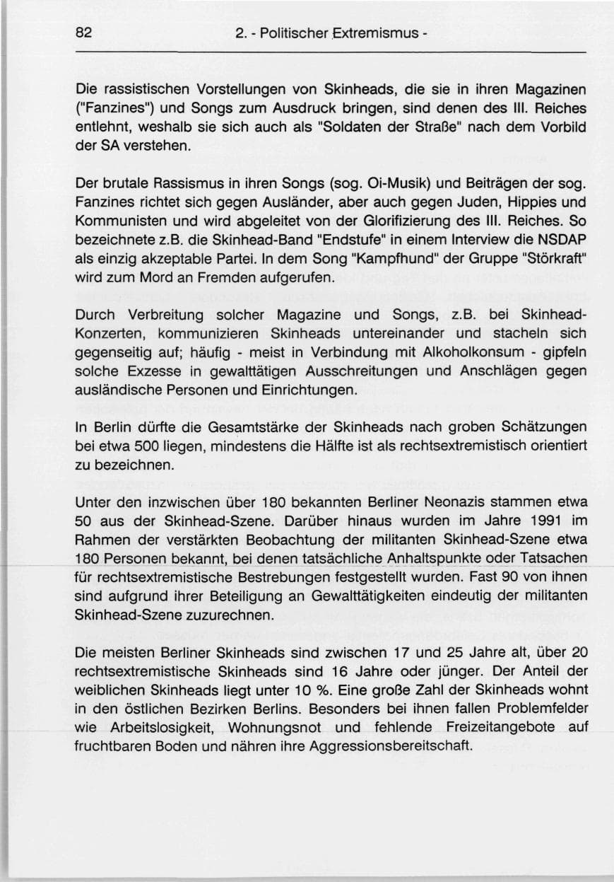 Seite 84 des Verfassungsschutzbericht 1991 Berlin