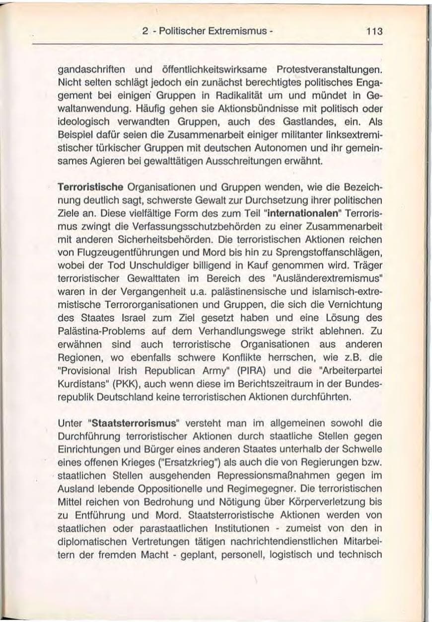 Seite 113 des Verfassungsschutzbericht 1992 Berlin