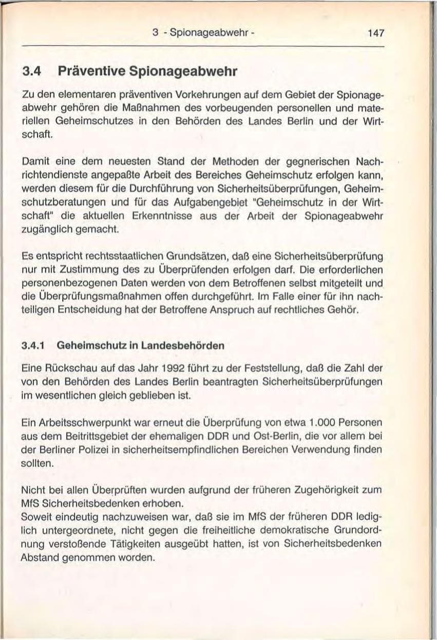 Seite 147 des Verfassungsschutzbericht 1992 Berlin