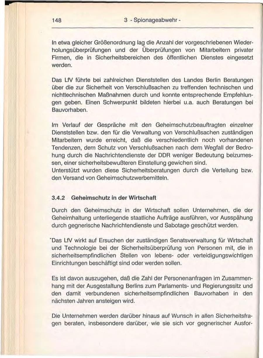 Seite 148 des Verfassungsschutzbericht 1992 Berlin
