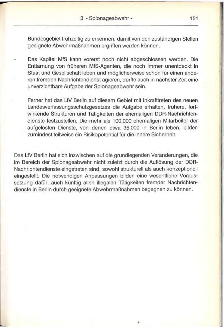 Seite 151 des Verfassungsschutzbericht 1992 Berlin