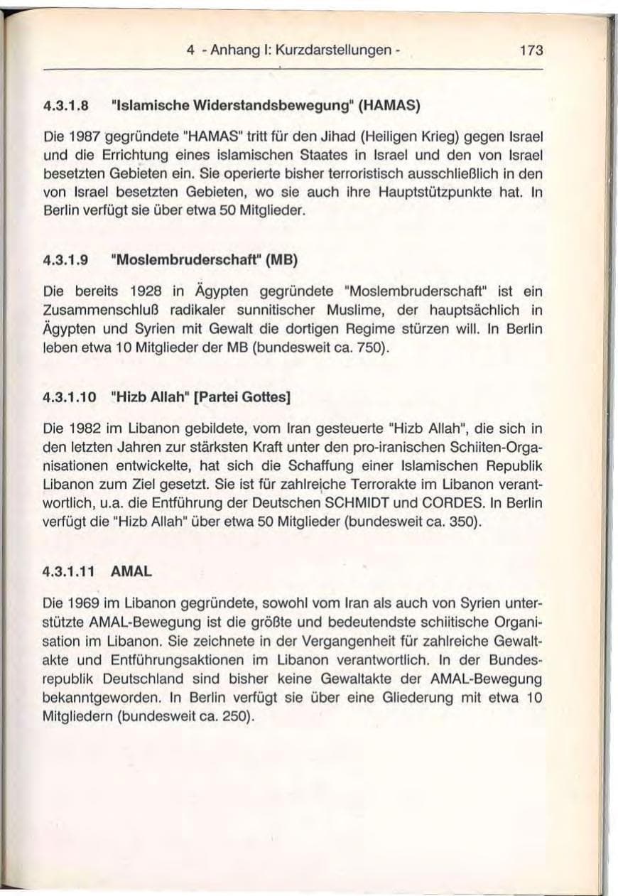 Seite 173 des Verfassungsschutzbericht 1992 Berlin
