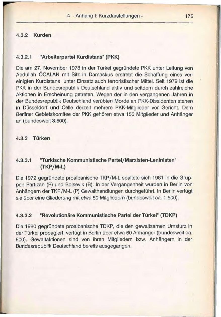 Seite 175 des Verfassungsschutzbericht 1992 Berlin
