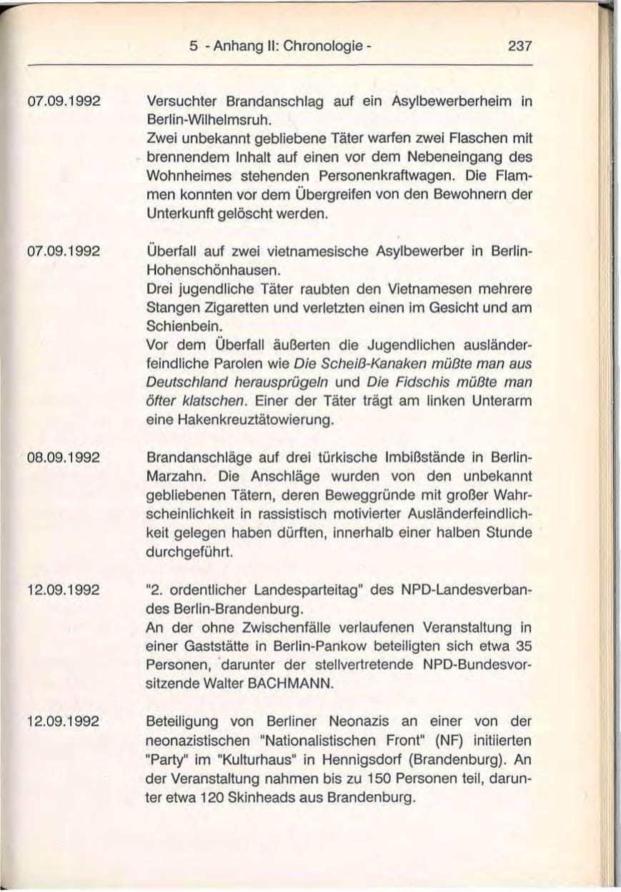 Seite 237 des Verfassungsschutzbericht 1992 Berlin