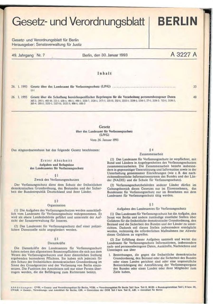 Seite 257 des Verfassungsschutzbericht 1992 Berlin