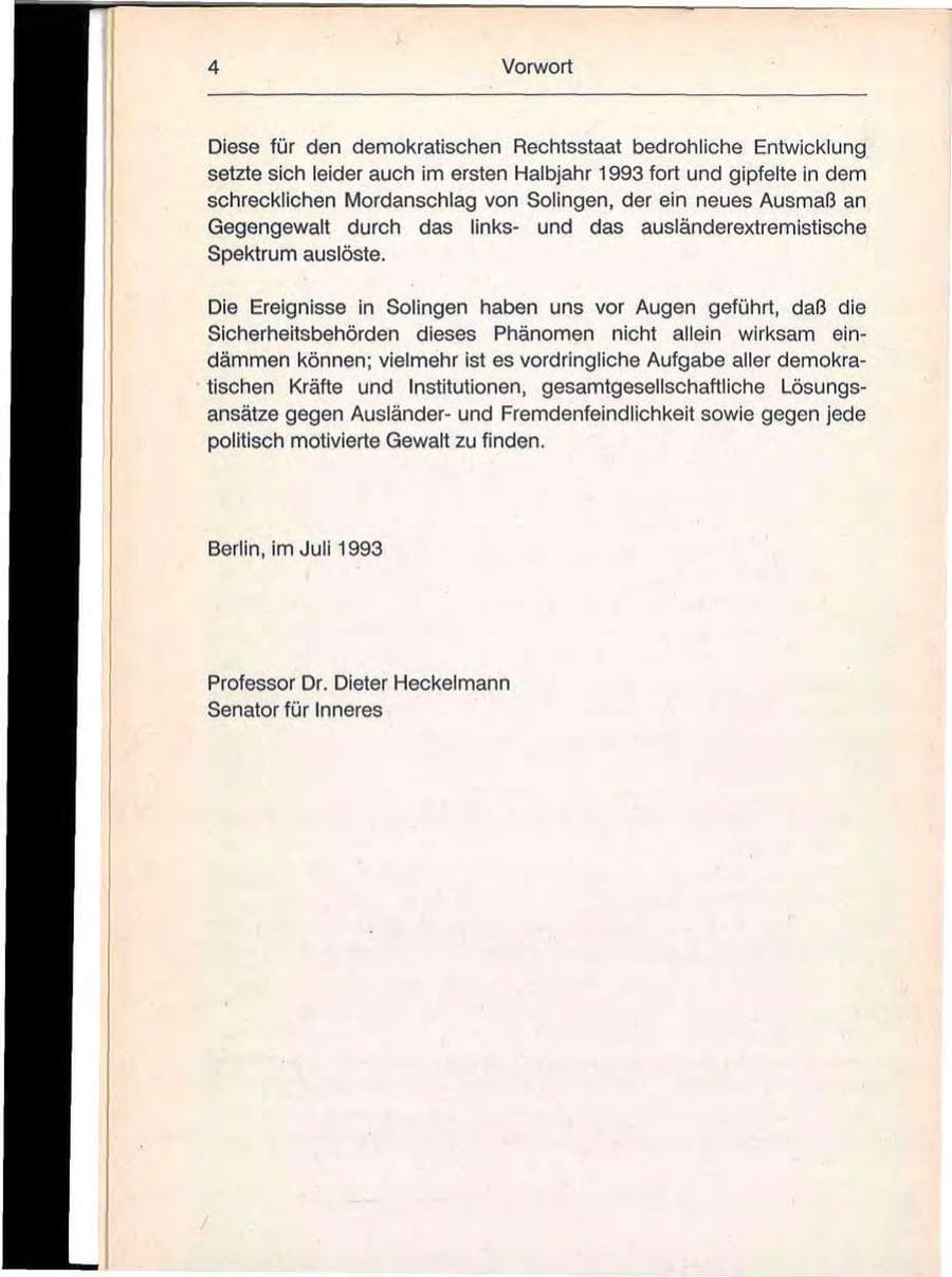 Seite 4 des Verfassungsschutzbericht 1992 Berlin