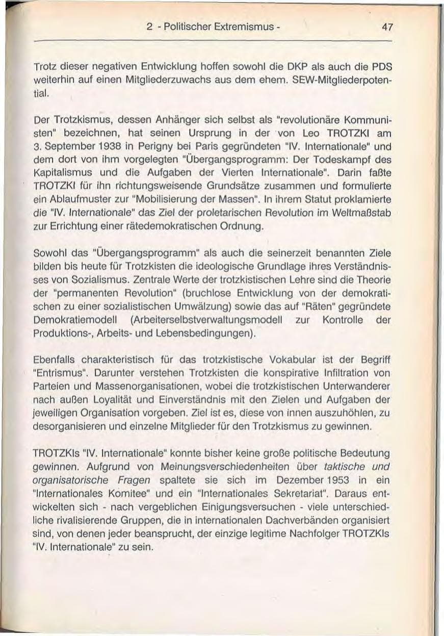 Seite 47 des Verfassungsschutzbericht 1992 Berlin