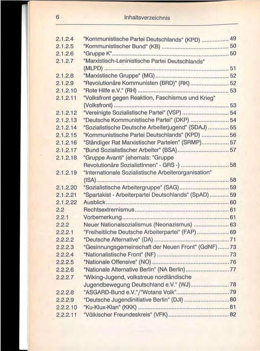 Seite 6 des Verfassungsschutzbericht 1992 Berlin