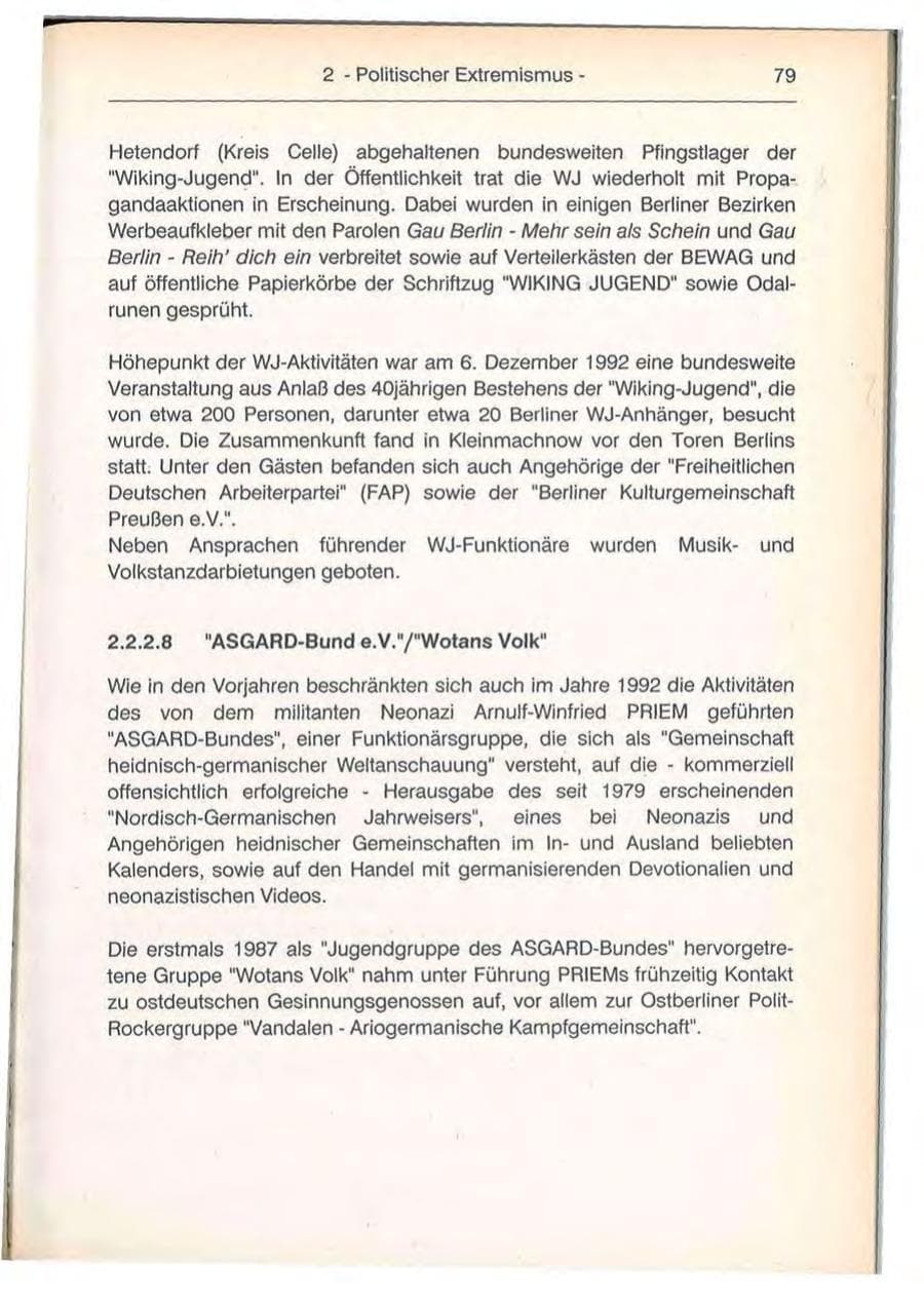 Seite 79 des Verfassungsschutzbericht 1992 Berlin