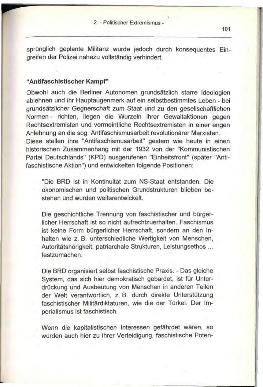 Seite 101 des Verfassungsschutzbericht 1993 Berlin