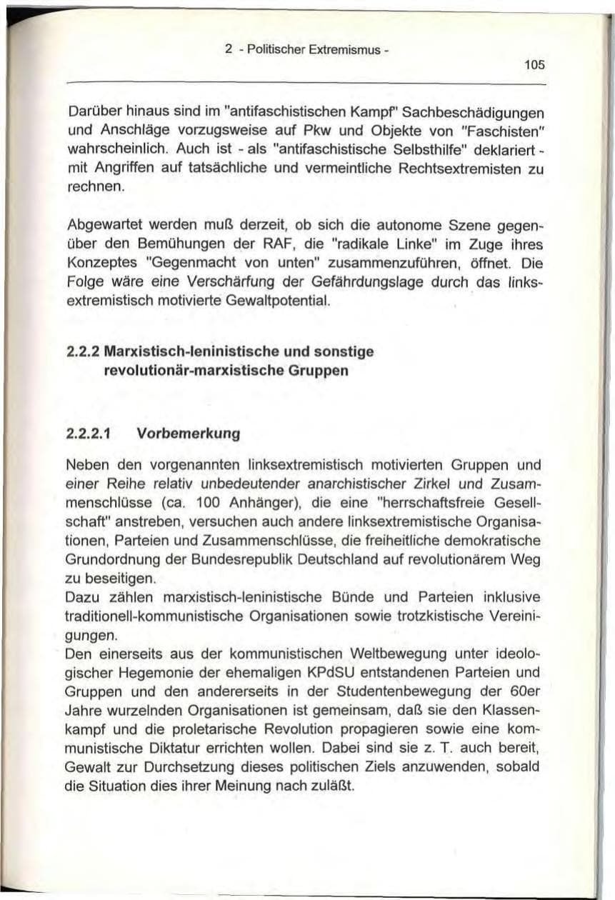 Seite 105 des Verfassungsschutzbericht 1993 Berlin