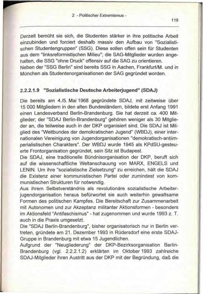 Seite 119 des Verfassungsschutzbericht 1993 Berlin
