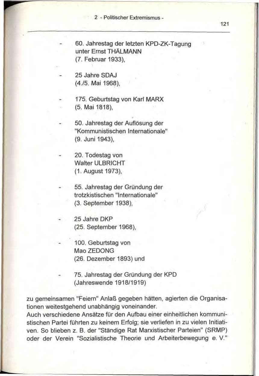 Seite 121 des Verfassungsschutzbericht 1993 Berlin