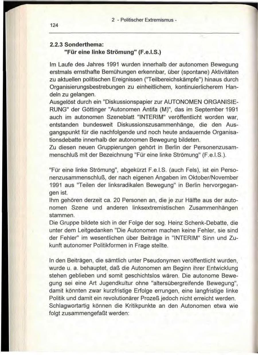 Seite 124 des Verfassungsschutzbericht 1993 Berlin