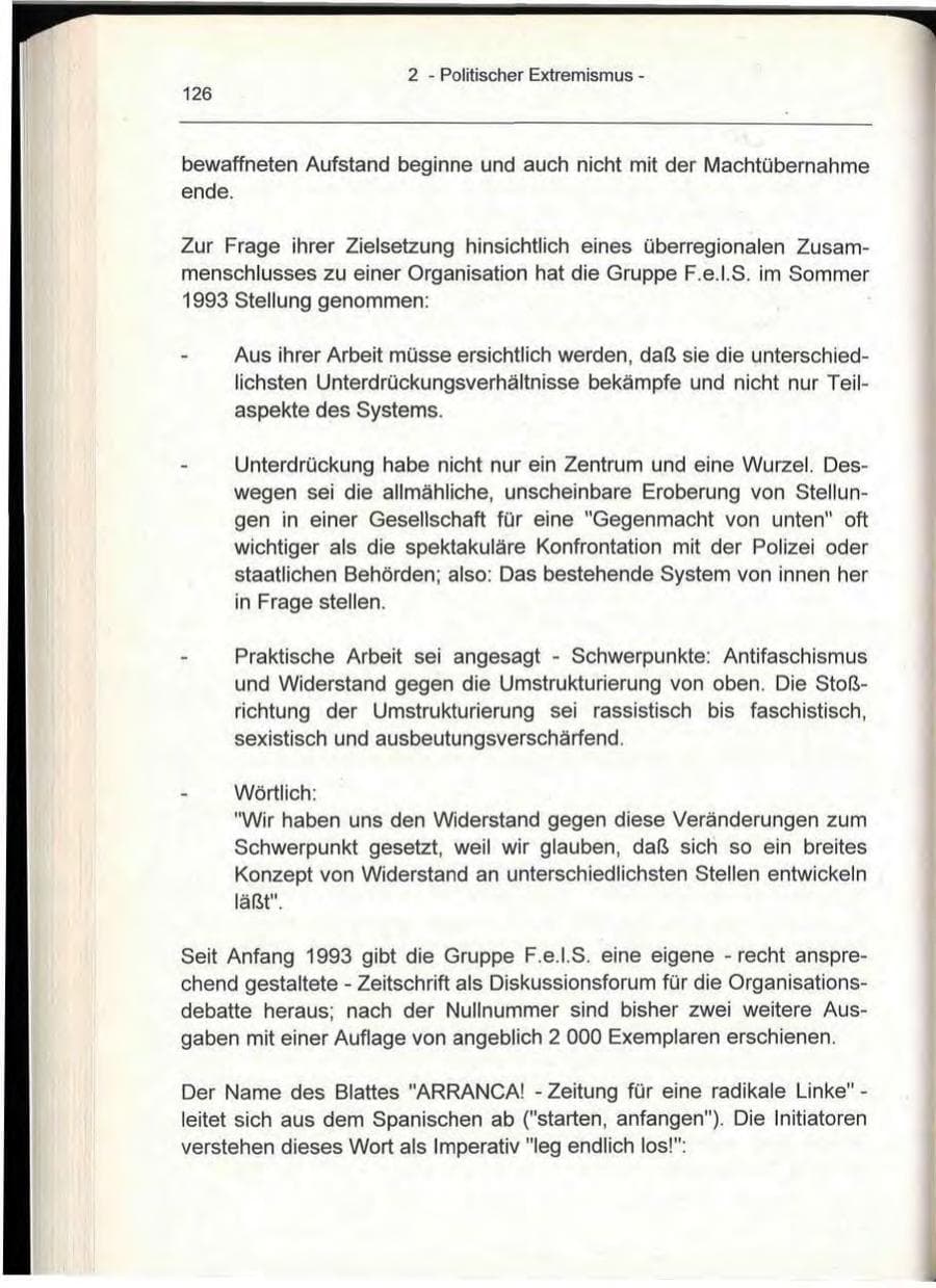 Seite 126 des Verfassungsschutzbericht 1993 Berlin