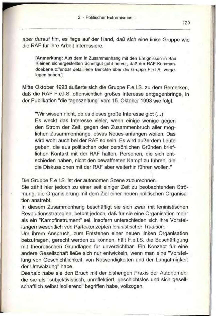 Seite 129 des Verfassungsschutzbericht 1993 Berlin