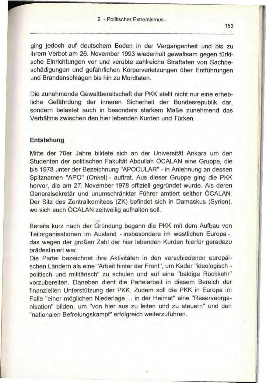 Seite 153 des Verfassungsschutzbericht 1993 Berlin