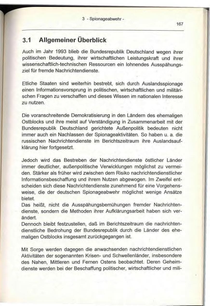 Seite 167 des Verfassungsschutzbericht 1993 Berlin