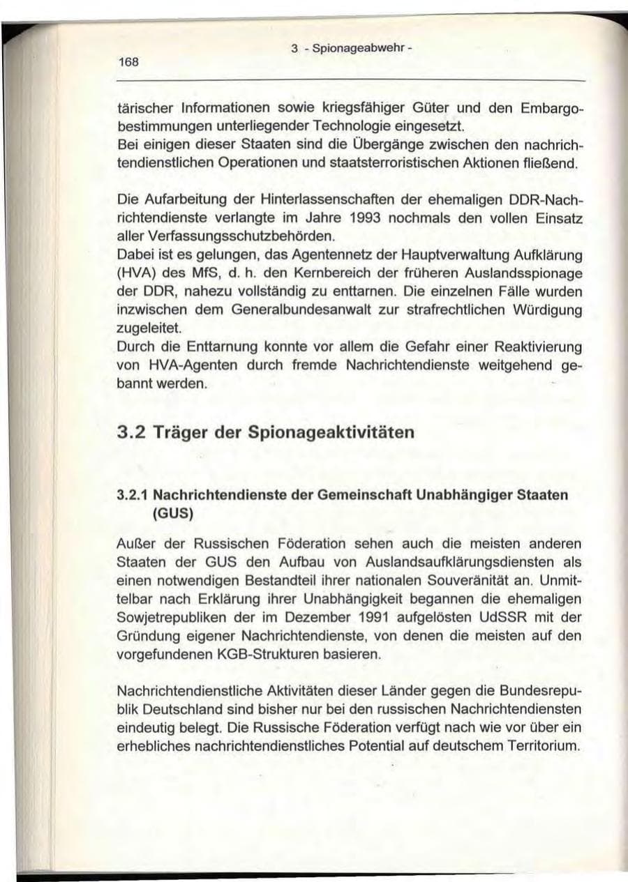 Seite 168 des Verfassungsschutzbericht 1993 Berlin