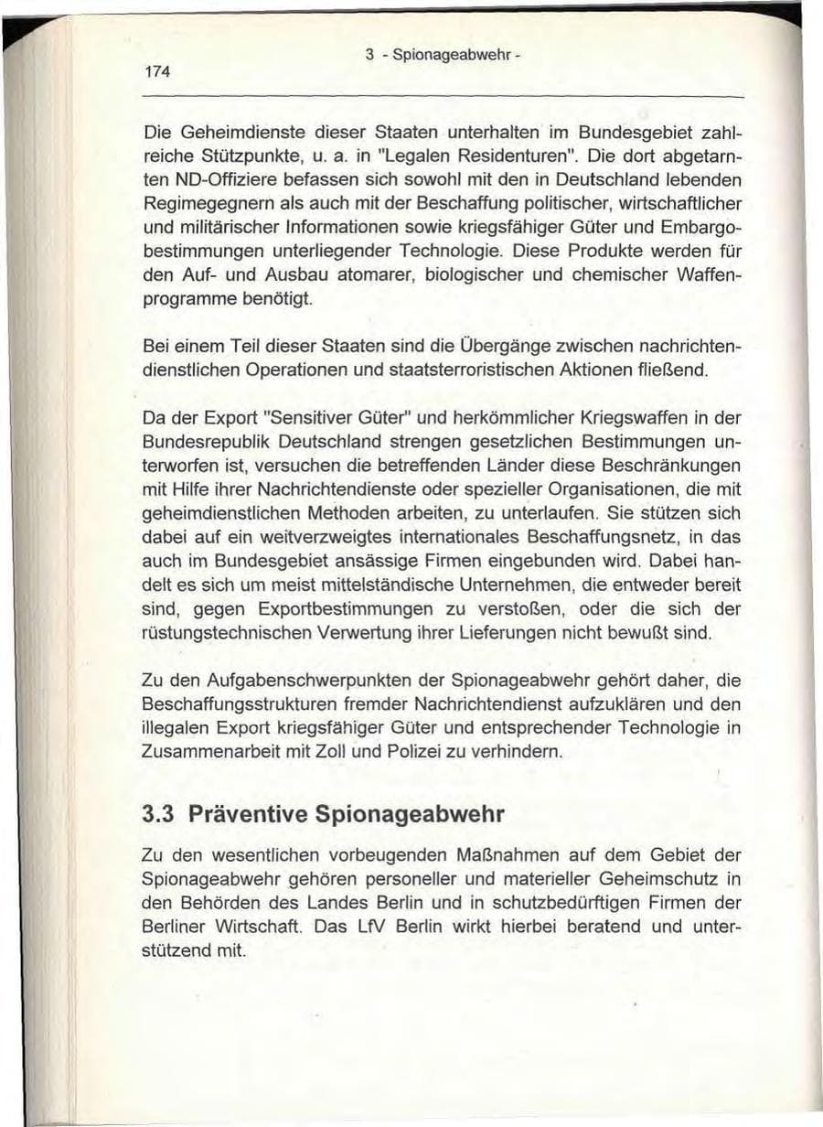 Seite 174 des Verfassungsschutzbericht 1993 Berlin