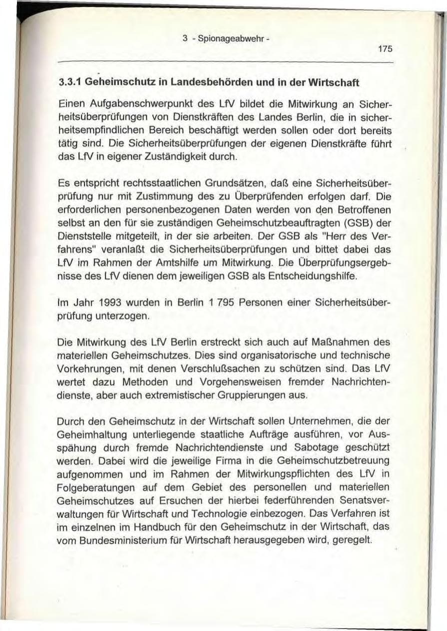 Seite 175 des Verfassungsschutzbericht 1993 Berlin
