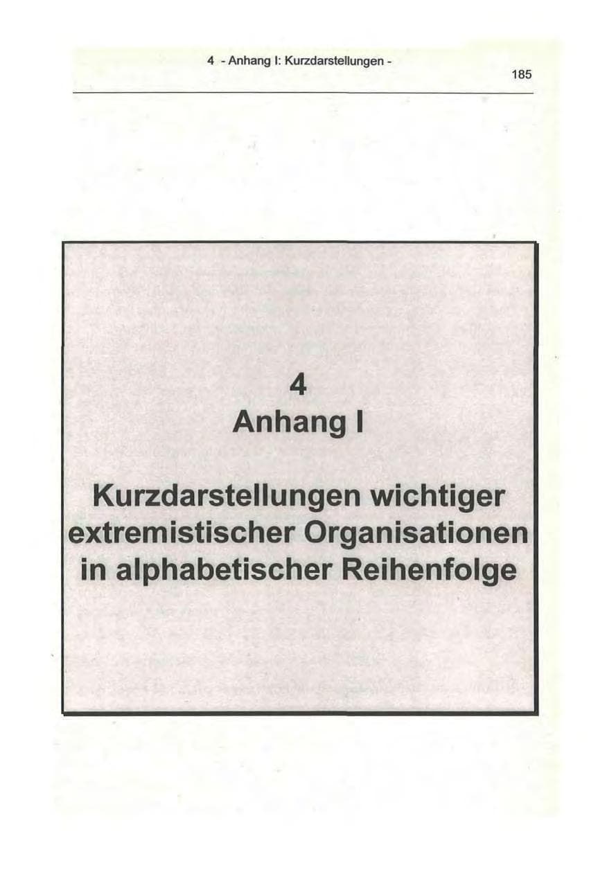 Seite 185 des Verfassungsschutzbericht 1993 Berlin
