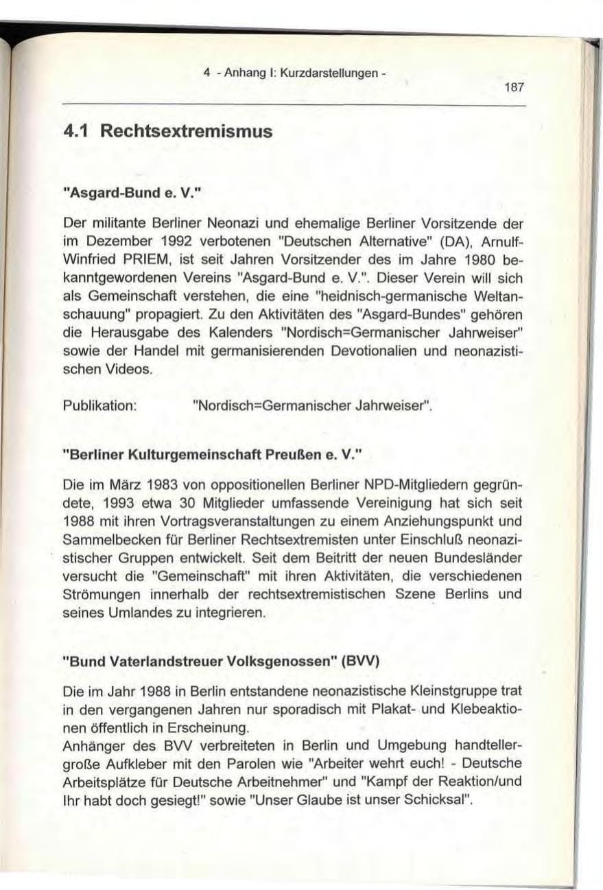 Seite 187 des Verfassungsschutzbericht 1993 Berlin
