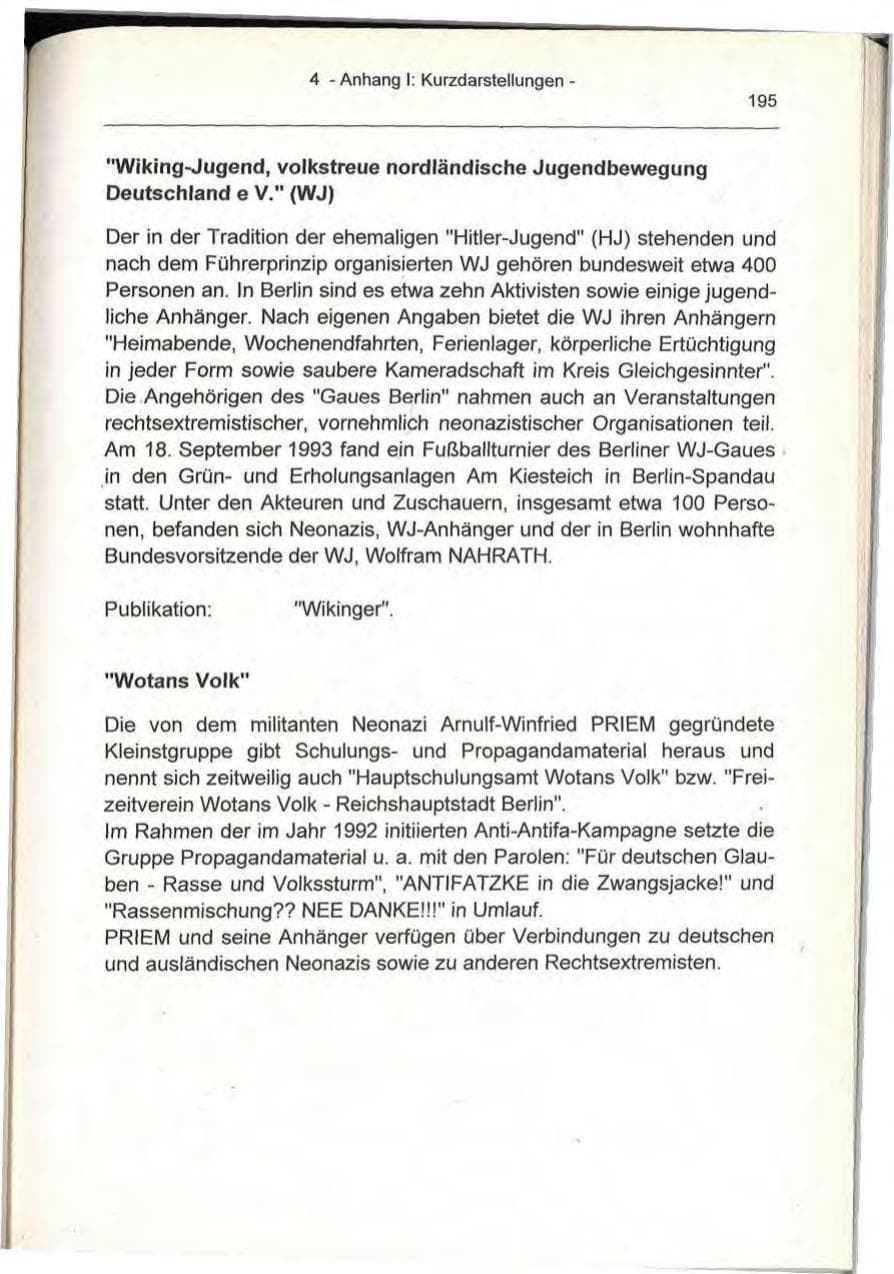 Seite 195 des Verfassungsschutzbericht 1993 Berlin