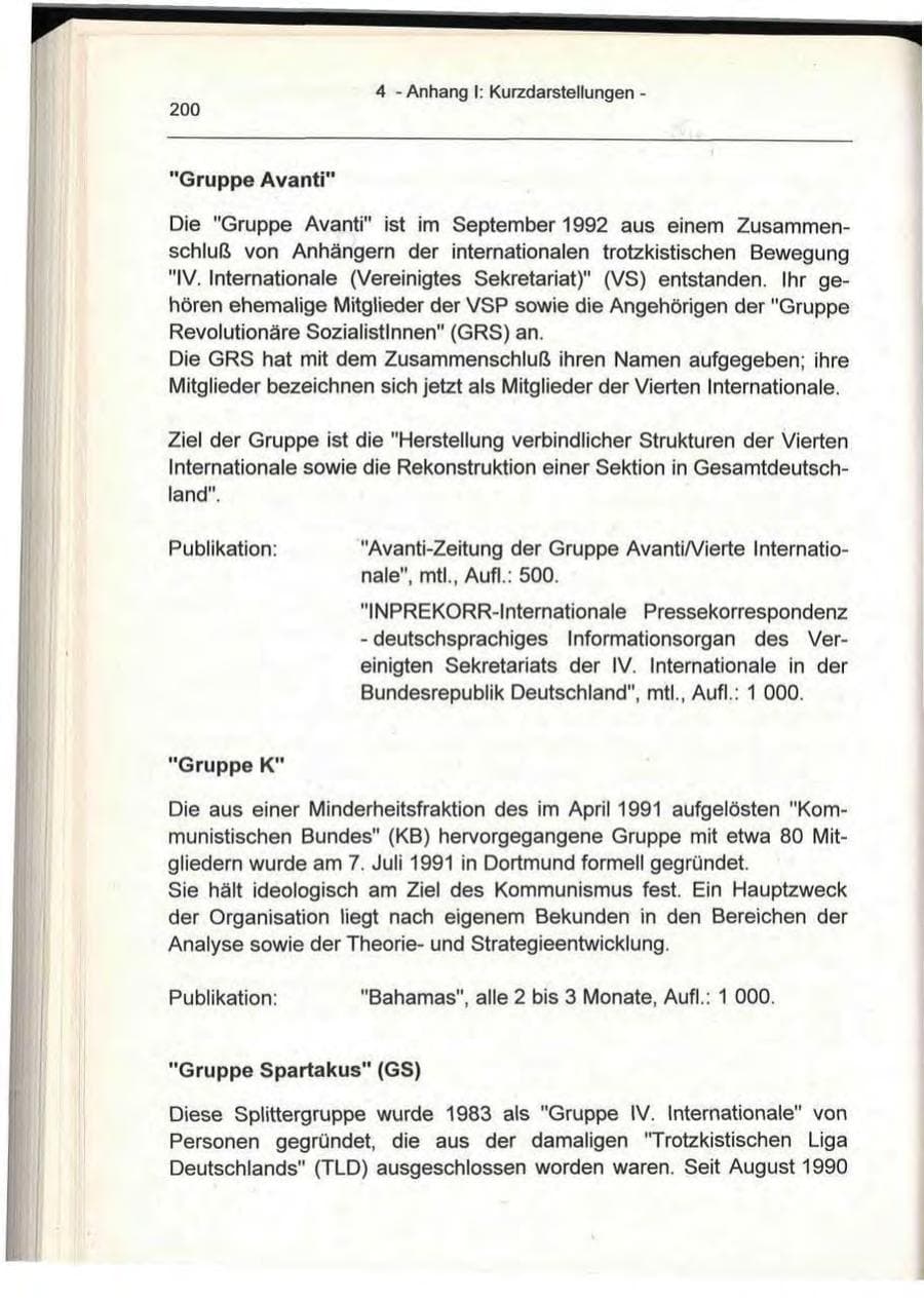 Seite 200 des Verfassungsschutzbericht 1993 Berlin