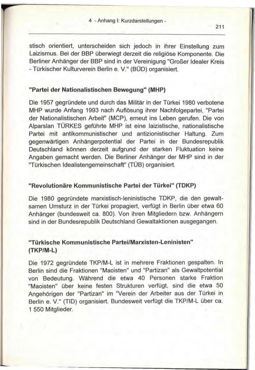 Seite 211 des Verfassungsschutzbericht 1993 Berlin