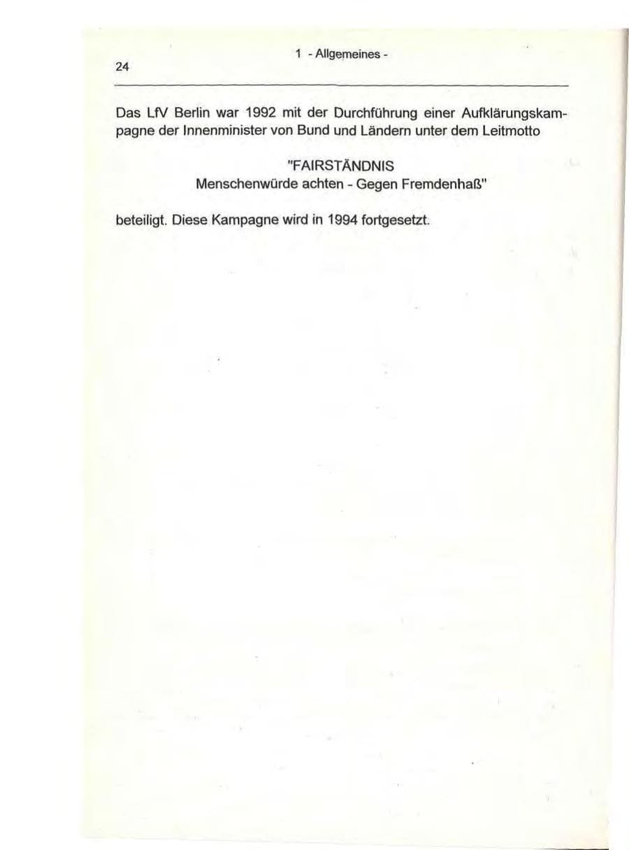 Seite 24 des Verfassungsschutzbericht 1993 Berlin
